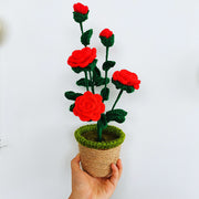 Handmade Sunflower Rose Flower Plush Plant Home Bedroom Decoration Christmas Valentine's Day Gift