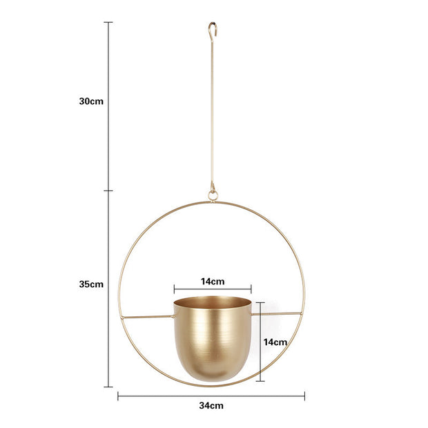 Hanging Iron Flower Pot Nordic Style Simple Creative Hydroponic Plant Potted Decoration Light Luxury Personalized Hanging Orchid