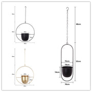 Hanging Iron Flower Pot Nordic Style Simple Creative Hydroponic Plant Potted Decoration Light Luxury Personalized Hanging Orchid
