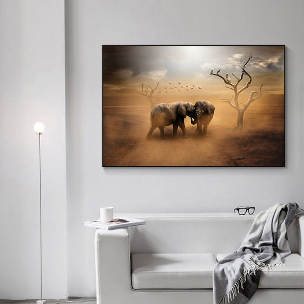 Home Simple Decorative Elephant Canvas Painting